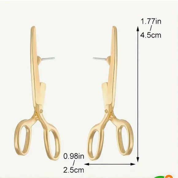 Punk inspired scissors gold tone earrings.
Alloy material - Picture 2 of 3
